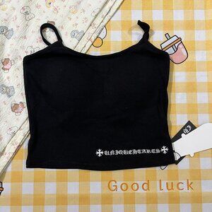 Chrome Hearts Black Strappy Crop Top